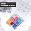 Glitzer Lidschatten Palette, 9 Farben Glitter Eyeshadow Palette, Hochpigmentierter Augen