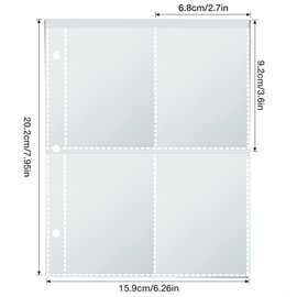PESLNG 320 Pockets Trading Card Sleeves, 40 Pages Per 8-Pockets Empty Portfolio Folder Double-Sided Card Sleeves, 3 Holes (Transparent, 320 Pockets)