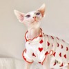 QBLEEV Sphynx Cat Clothes, Cute Heart Pattern Cat Shirts for
