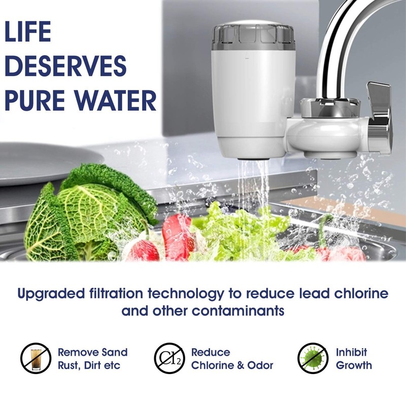 WBM Home Faucet Filter, Effective Purification System, Reduces Lead &