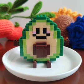 Food Building Blocks Set Toys Mini Building Blocks Fast Food Building Bricks Toy Micro Block Building Set Gift for Kids and Adults-218 PCS(Avocado)