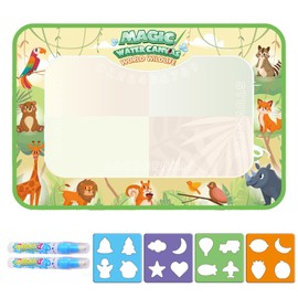 Doodle Mat, Water Doodle Mat, Water Mat Drawing, Water Doodle Mat with 4 Templates & 2 Pens, Perfect for Kids & Adults, Mess-Free Fun for Home, School, Or Travel