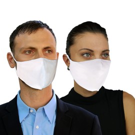 FLOWZOOM 2 pcs. fabric masks | Mouth and nose protection | Mouth guard washable with adjustable elastic straps | Cotton inside, Polyester outside | With filter compartment