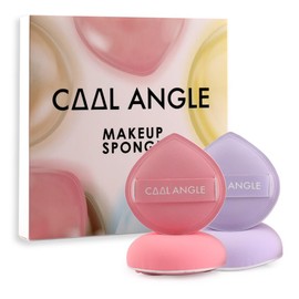 COOL-ANGLE 4Pcs Makeup Sponge Puff Latex-free Soft Beauty Sponge Perfect for Liquid Foundation Concealer Cream Powder, High-density and Flexible Blender Sponge, 2 Pcs Purple and 2Pcs Pink