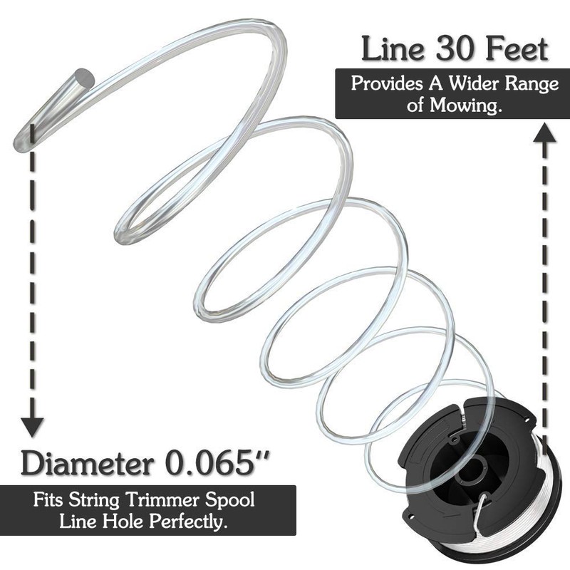 30ft 0.065Inch String Trimmer Replacement Spool Set, Weed Eater Spool