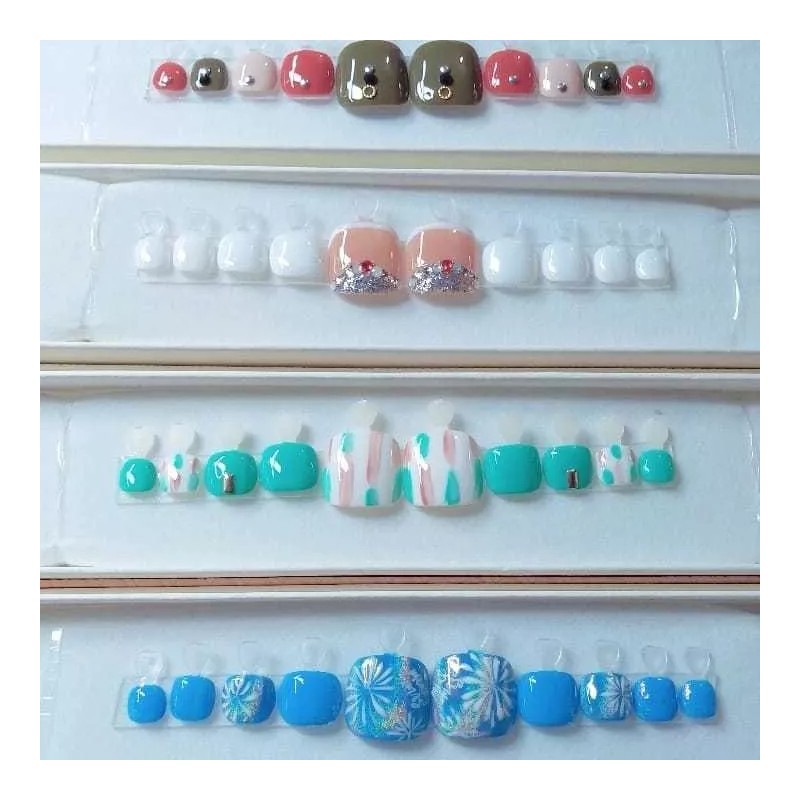 Perfect Nails Press On Uñas Pies Press On Diseño Navideños