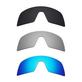 Alphax 3 Pair Polarized Replacement Lenses for Oakley Sutro OO9406 - Black+Titanium+Blue