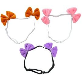 Dog Hair Double Bow Headbands 3 Pcs – Bow Headband for Dogs, Dog Hair Bow,Classic Dog Hair Bows, Adjustable Headband, Puppy Bow, Pet Hair Bow, Dog Grooming Accessory
