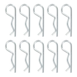 sourcing map 10 Pcs Hitch Pin Clip, 1.5mm x 28mm R Clips Carbon Steel Retaining Wire Hair Pins Cotter Pin Assortment Kit Clips for Trailer Tractors Mower Carts Truck Pin Clip, Silver