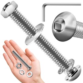 (20Sets) 5/16 Bolts, 5/16-18 x 2-1/2" Button Head Socket Cap Nuts and Bolts, 5/16 Bolt 304 Stainless Steel Bolts and Nuts, Coarse Thread Metric Bolt Assortment Allen Screws Furniture Bolts by Mywish