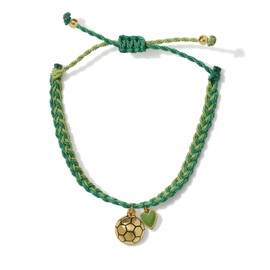 Soccer Heart Gold Charm Bracelet 100% Waterproof Adjustable Friendship Jewelry Gift Teams