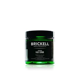 Brickell Men's Renewing Face Scrub for Men, Natural and Organic Deep Exfoliating Facial Scrub Formulated with Jojoba Beads, Coffee Extract and Pumice, 4 Ounce, Scented
