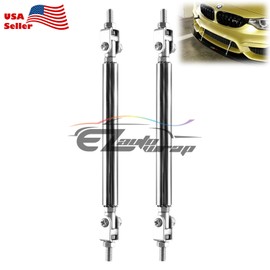 EZAUTO WRAP Gray 6"-8" Adjustable Front/Rear Frame Bumper Lip Splitter Strut Rod Support Bar