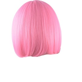 ALISY Wig, Bob Short Wig, Pink, 1 Piece (L-pink)