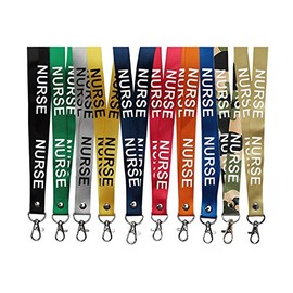 Nurse printed Lanyard - neck strap, ID HOLDER Safety UK Stock NHS HEALTH CARER (BLUE)