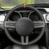 MEWANT Steering Wheel Cover for Ford Mustang 2005-2012 Hand-Stitched Leather