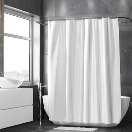Vinabo Shower Curtain 180 x 200 cm, Anti-Mould Shower Curtain Includes 12 Shower Curtain Rings, Waterproof Washable Shower Curtains for Shower and Bathtub, Shower Curtains