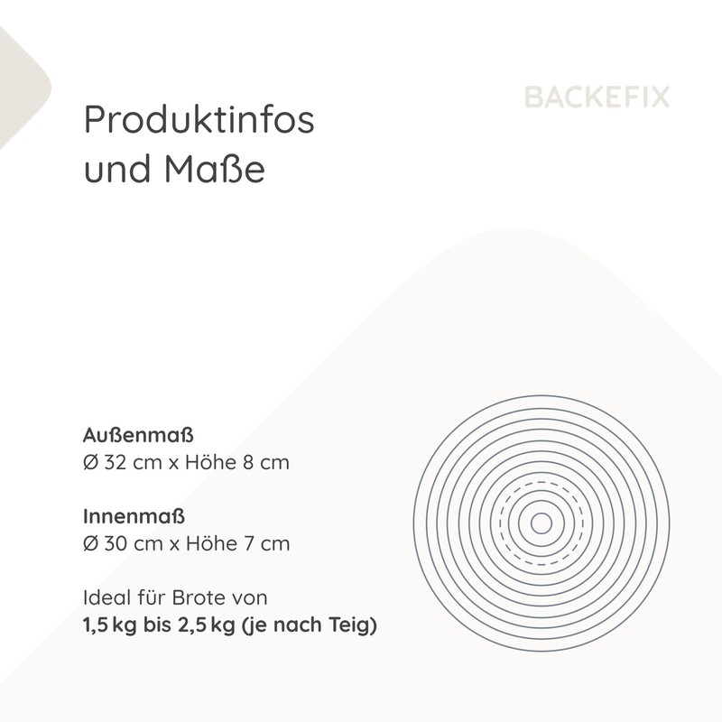 Backefix Proofing Basket Diameter 30 cm Inside, Bread Baking Accessories