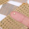 AIEX 18 Sheets Alphabet Number Stickers, Mini Metal Letter Sticker