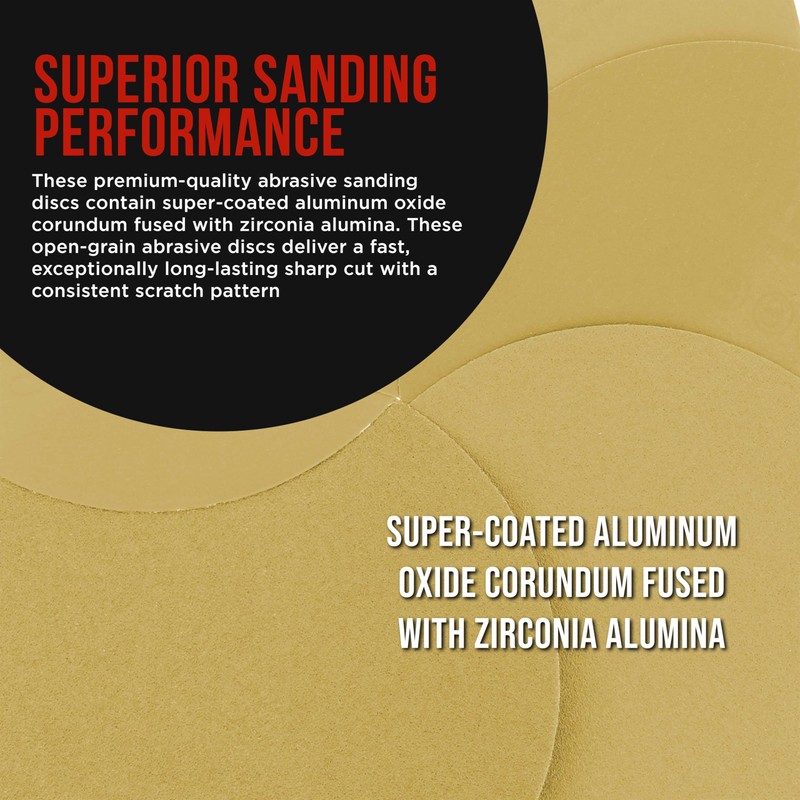 ProductionShop Premium 6" Gold Sanding Discs, 100 Disc Variety Pack,