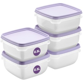 SmartStore Food Storage Containers 0.5L Set of 5 - Suitable for Fridge and Freezer - BPA Free Meal Prep Containers Reusable, Microwavable, Dishwasher Safe, Stackable and Nestable