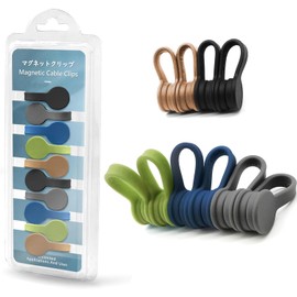 Xuuza Silicone Magnetic Cable Ties, Reusable Cord Ties Twist Ties Wire Management For USB Charging Wires, Light Duty Cables Organizer, Fridge Magnets, Storage Or Travel (10-Pack, 5-Colors)