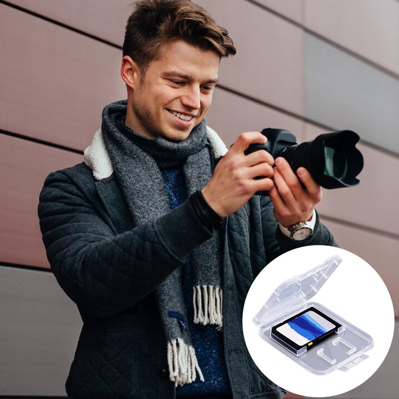 SD Card Holder Case 10 Pcs, Clear Plastic Storage Case