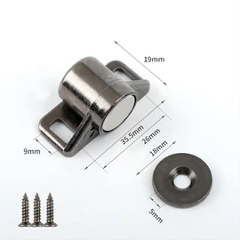 8 Pack Magnetic Cabinet Latch with Magnet for Cabinet Latch, Cabinet Magnetic Latch for Kitchen Closet Door Close Magnetic Latch Closer (Gun Metal 8 Pack)