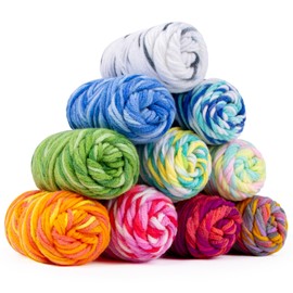 Ombre Yarn - 10 Pack x 15g Rainbow Yarn Variegated Yarn Cotton Yarn Multi Colored Yarn Rainbow Yarn for Crocheting Color Changing Yarn Soft Knitting Yarn for Crafts Yarn for Crocheting Beginners