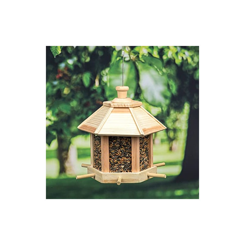 Bird Feeder Made of Cedar Wood for Hanging Feeding Station