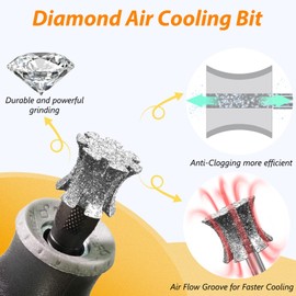 Faster Cooling Pet Nail Grinder Tip Sawtooth Wheel, Anti-Clogging Diamond Dog Nail Grinding Tips with Steel Brush for 1/8" Dremel Rotary Tools & Many Brands for Small Medium Large & Anxious Dogs