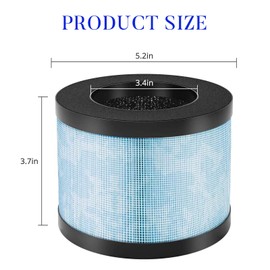 HIFROM (Pack of 1 MK01 Replacement Filter,MK06 H13 True HEPA Replacement Filter Compatible with Aroeve MK01 MK06 MG01JH, Kloudi DH-JH01, Intelabe EPI080 EP1080, Elechomes EPI081 EP1081 Air Purifier