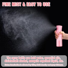 Leaflai Empty Spray bottles, Continuous Spray Bottle for Hair, Spray Water Bottle Fine Mist Refillable, Skin Care, Showering Pets, Planting, travel, Home & Cleaning (Pink)