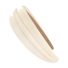 axy Wide Faux Leather Headband – Beautiful Elegant Women's Headband Hair Accessories HR27E (Cream White)
