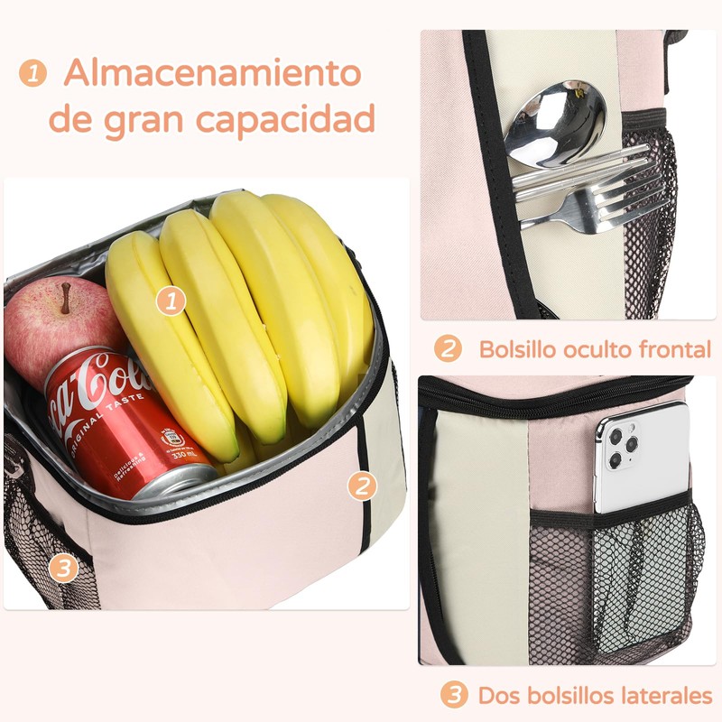 Bolsa de Almuerzo Gran Capacidad, Lonchera Para Mujer Hombre, Lonchera