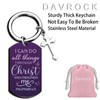 Davrock Catholic Gifts Cross Keychain Inspirational Religious Scripture Gifts with