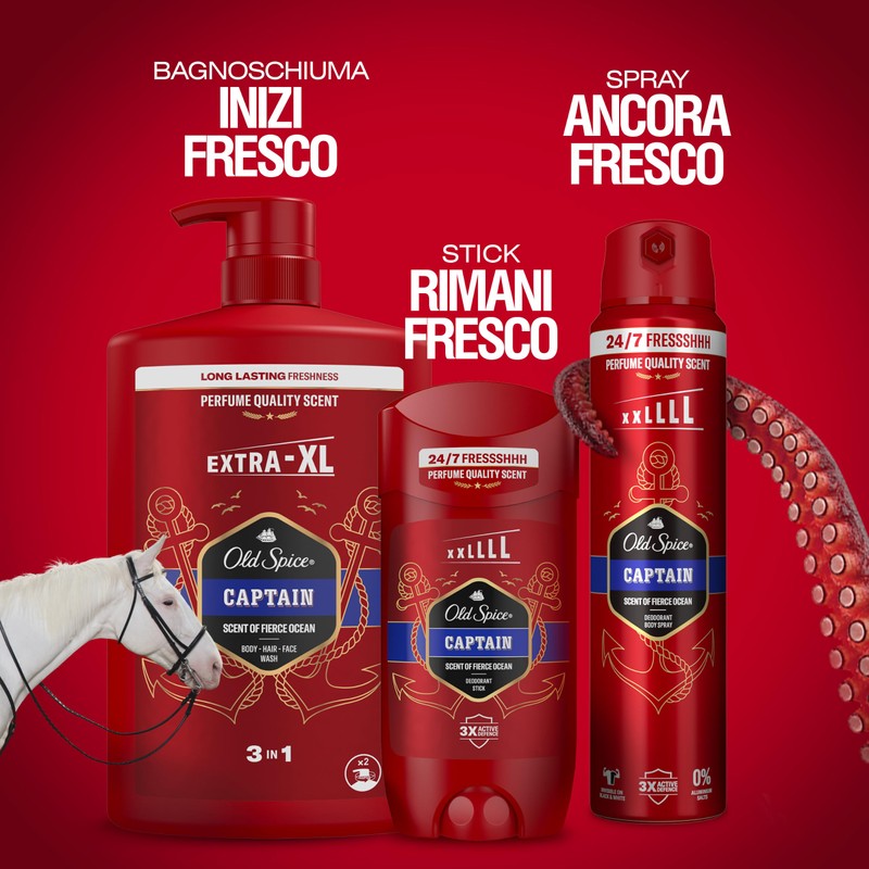 Old Spice Captain Deodorante da uomo 85 ml, 48 h