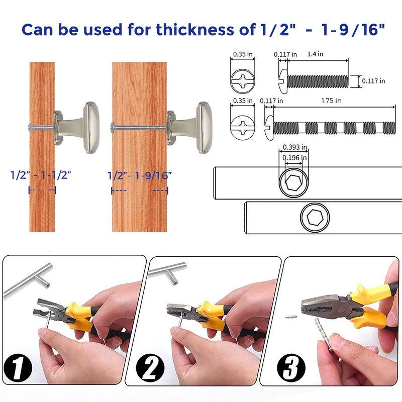 Ravinte 25 Pack Brushed Nickel Kitchen Cabinet Square Knob Single