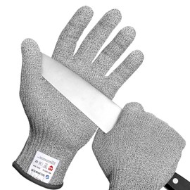 Schwer 2 Pairs ANSI A9 Cut Resistant Gloves, Food Grade Reliable Cutting Gloves, Mandoline Gloves for Kitchen Meat Cutting, Oyster Shucking, Fish Fillet Processing, Non-PFAS, PR1501-G, S