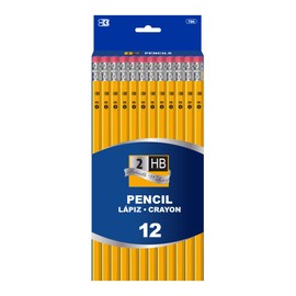 BAZIC Pencil #2 HB Pencils, Latex Free Eraser, Wood Free Yellow Unsharpened Pencils for Exam School Office (12/Pack), 1-Pack