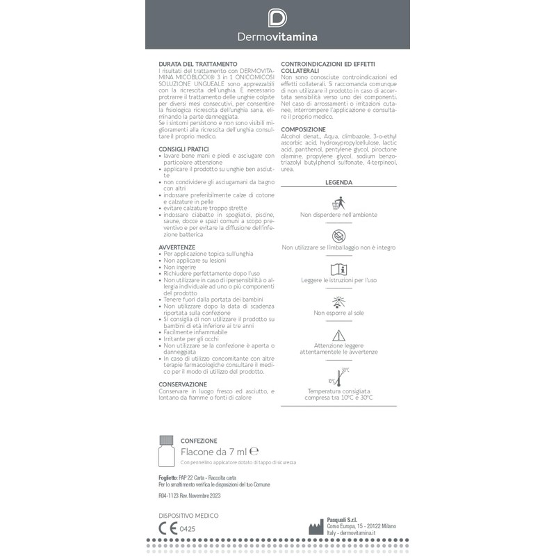Dermovitamina - Micoblock 3in1 Onicomicosi Gel 7ml e Smalto Nude