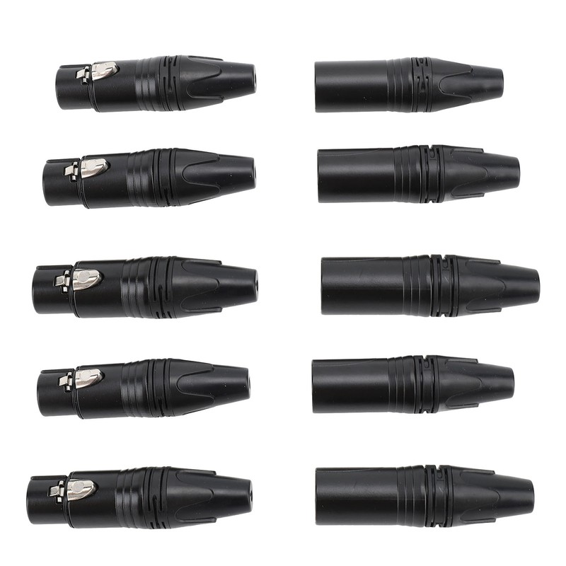 10pcs XLR Connector Professional 5 Male 5 Female High Conductivity