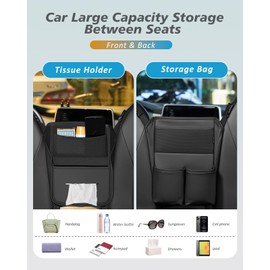 FLORICH Car Organizer Storage Between Seats, Leather Seat Organizer Purse Holder Between Seats, Automotive Consoles & Organizers Storage Car Organizer