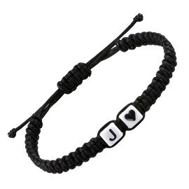 Christmas Gift Valentine's Day Gift Ideas Letter Initial Bracelet for Men Women Teens Son Daughter,Cute Anniversary Birthday Gift Matching Couple Bracelets for Him Her Boyfriend Girlfriend (J)