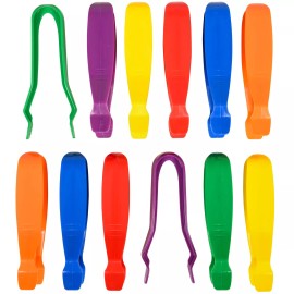 edxeducation Multicolor Jumbo Tweezers Set of 12 for Kids Fine Motor Skills Counting Games