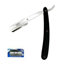 Porta Navaja de Barbero, Acero Inoxidable, Afeitar,Calidad Profesional Acero Aleman (NEGRO)
