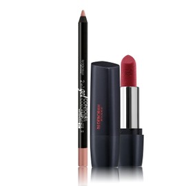 Deborah Milano Red Mat Lipstick Set with Collagen and Hyaluronic Acid, 7 Pink Brick, 4.5 g and 2-in-1 Lipstick, Gel Contour&Color, 01 Nude Rose, Highly Pigmented and Waterproof, 1.3 g