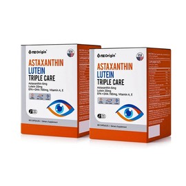 NZ Origin Astaxanthin Lutein Triple Care 600mg x 60 Capsules x 2 Packs / 엔젯오리진 아스타잔틴 루테인 트리플케어 600mgX60캡슐X2입