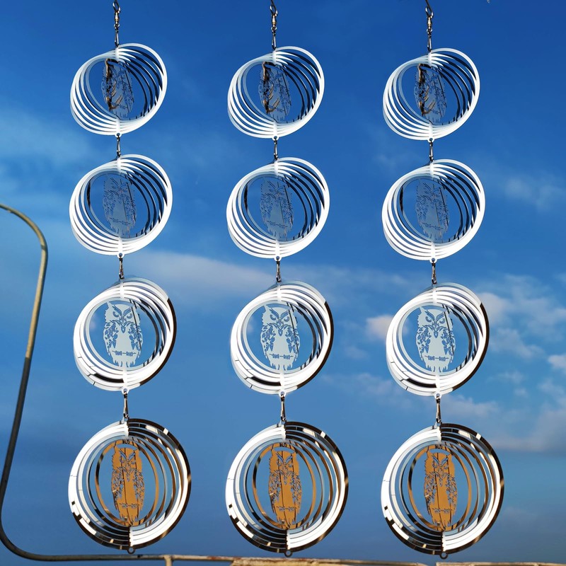 12 Disc Highly Reflective Owl Bird Scare, Extra Sparkly Owl