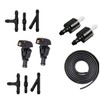 Windshield Washer Spray Nozzles replacement kit for Ford F150 E150 E250 E350 Taurus Flex Expedition Crown Mercury; Windshield water jet accessories (2pcs sprayers, fluid hose, check valves)